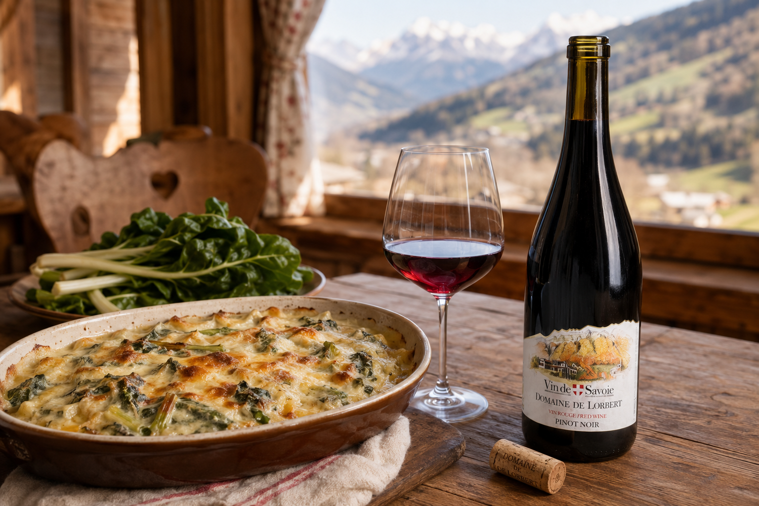 Gratin de blettes savoyard et Pinot Noir